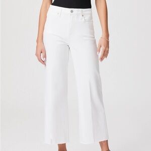 PAIGE Anessa Wide Leg White Jeans, size 28